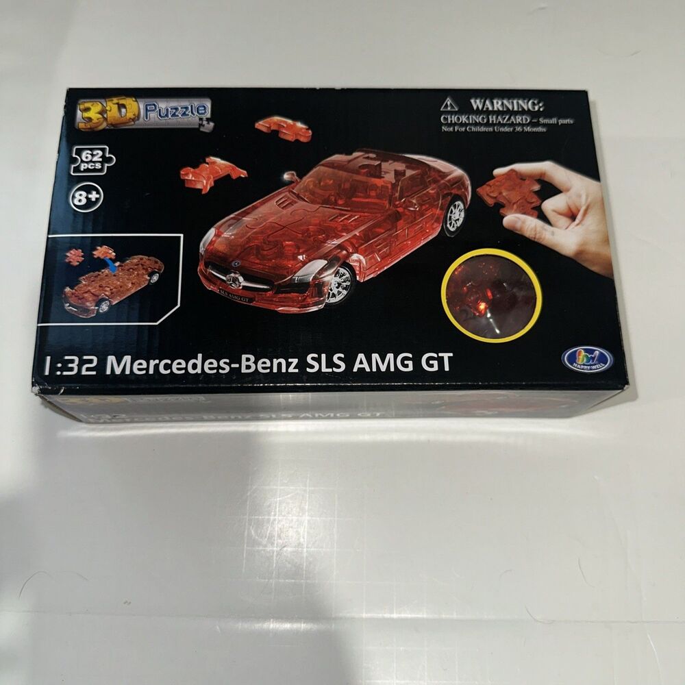 Puzzle Fun 3D 1:32 Mercedes Benz SLS AMG GT- Translucent Red- 62 pieces